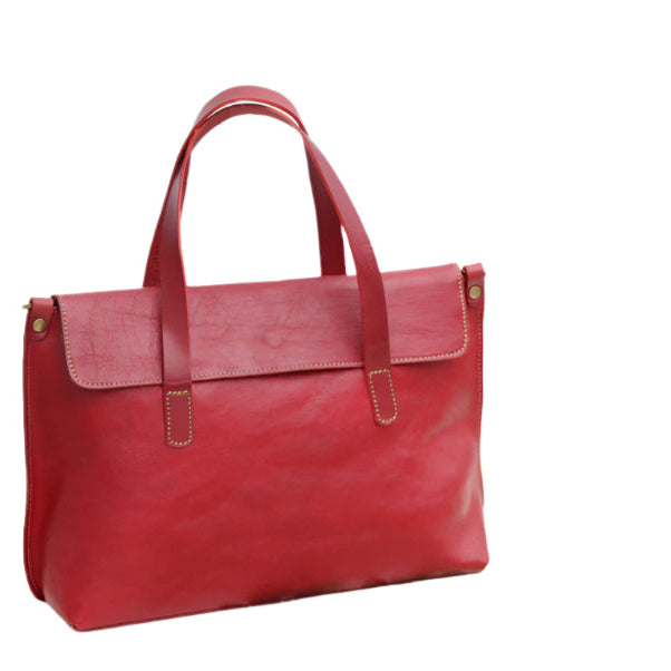 Women'S Hand-Carried Cross-Body Vegetable Tanned Leather Bag