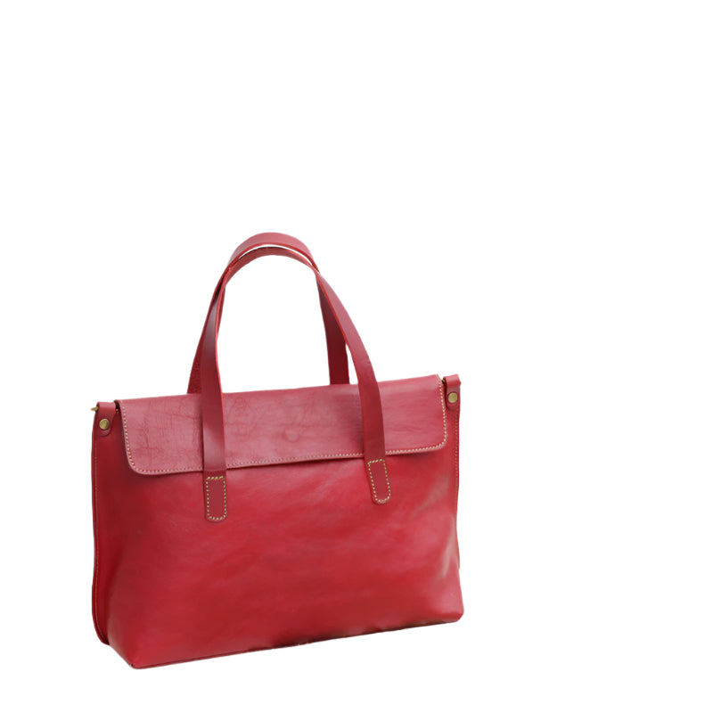 Women'S Hand-Carried Cross-Body Vegetable Tanned Leather Bag