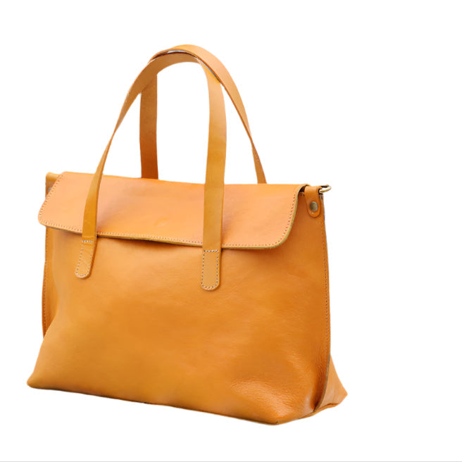 Women'S Hand-Carried Cross-Body Vegetable Tanned Leather Bag