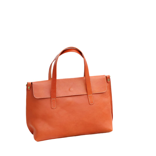 Women'S Hand-Carried Cross-Body Vegetable Tanned Leather Bag