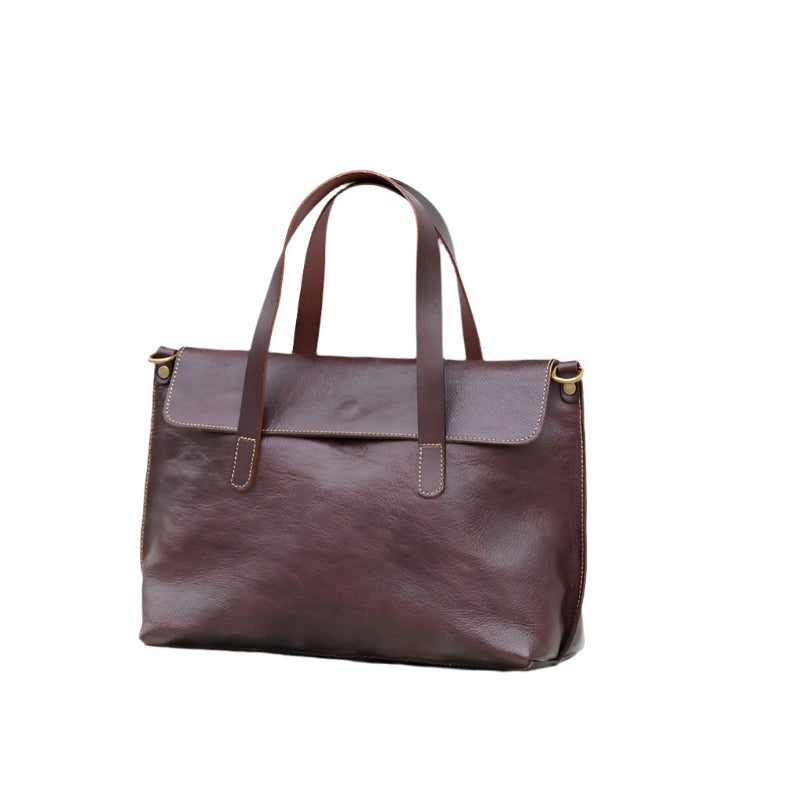 Women'S Hand-Carried Cross-Body Vegetable Tanned Leather Bag