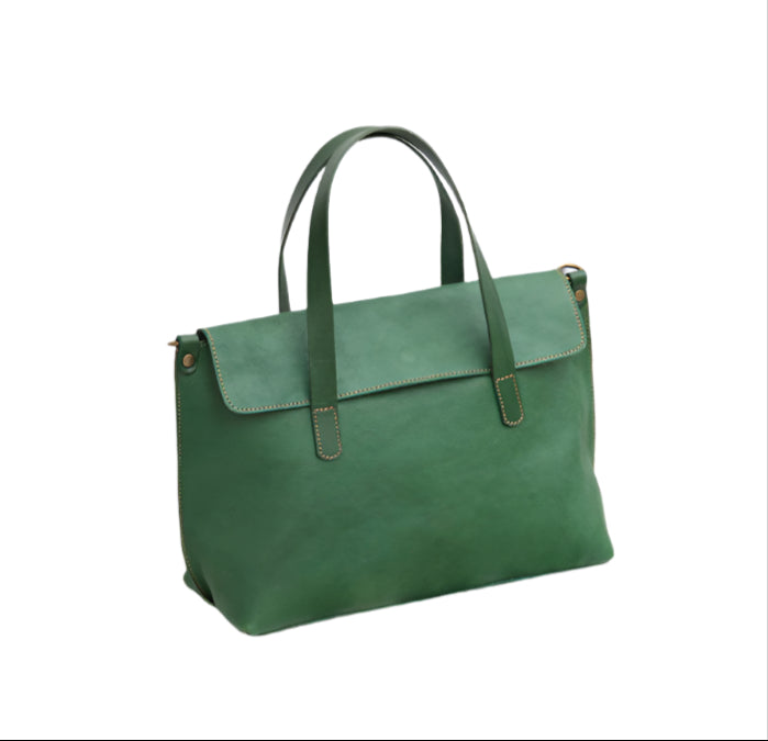 Women'S Hand-Carried Cross-Body Vegetable Tanned Leather Bag