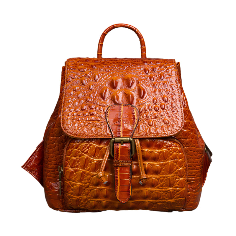 Retro Embossed Hand-rub Leather Backpack