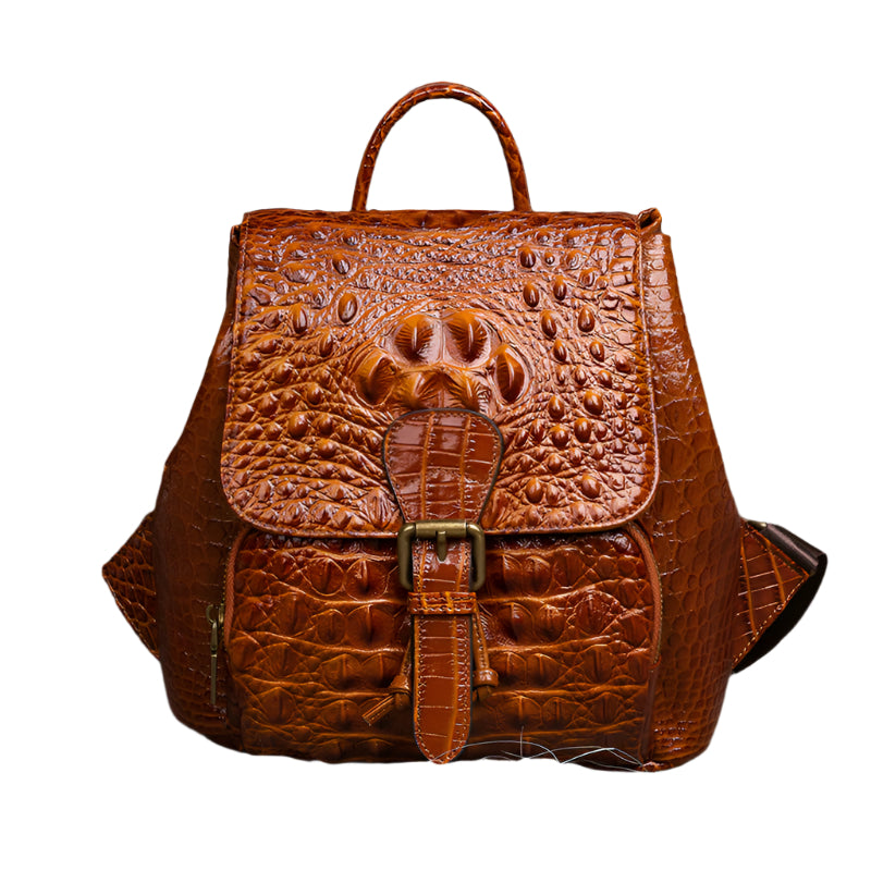 Retro Embossed Hand-rub Leather Backpack
