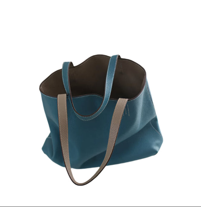 Double-sided Head Layer Cowhide Large Capacity Women's Bag