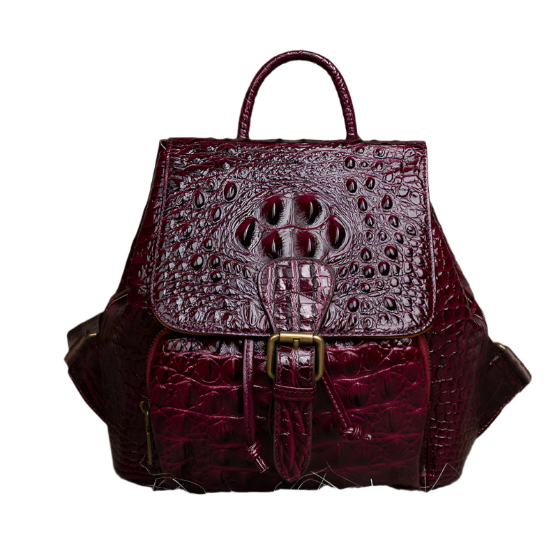 Retro Embossed Hand-rub Leather Backpack