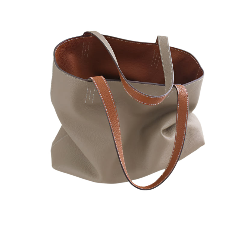 Double-sided Head Layer Cowhide Large Capacity Women's Bag