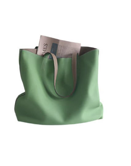 Double-sided Head Layer Cowhide Large Capacity Women's Bag