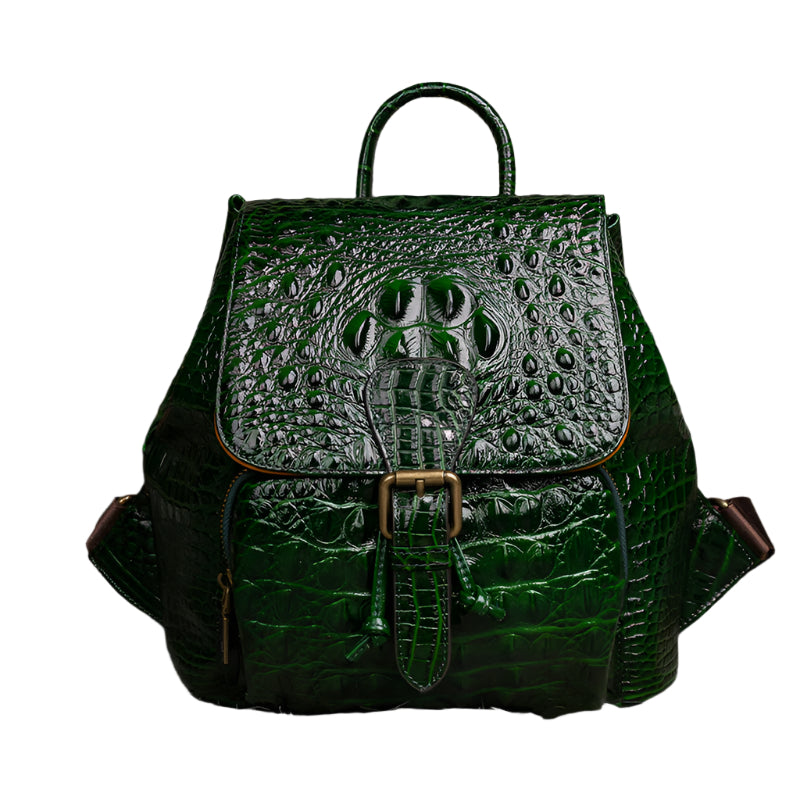 Retro Embossed Hand-rub Leather Backpack