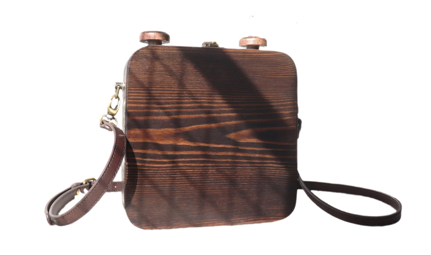 Wooden Travel Retro Literary Cute Cat Bag
