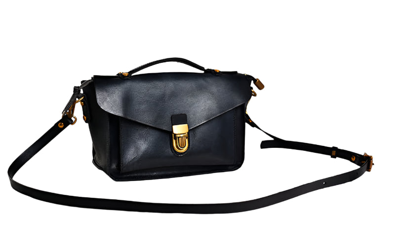 Vintage Handmade Top Layer Vegetable Tanned Cowhide Messenger Bag