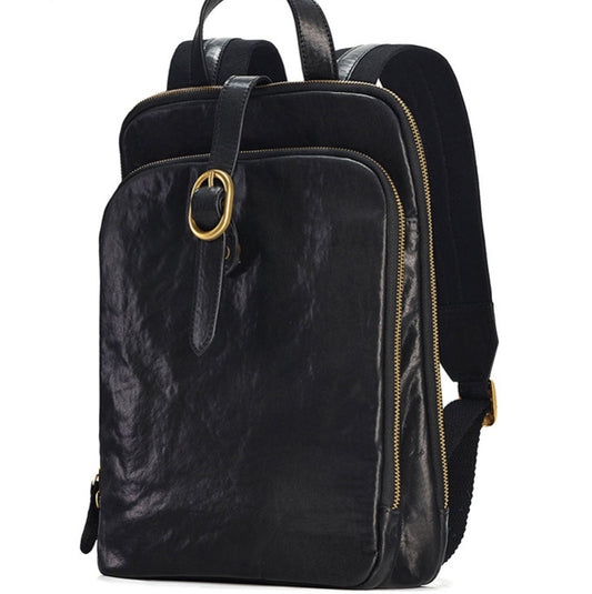 Multi-laminated Retro Genuine Leather Backpack